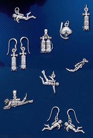 sterling silver scuba diving jewelry