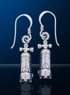 Sterling Silver Scuba Tank Earrings