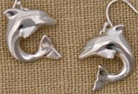 Flow Art 925 Sterling Silver Dolphin Earrings