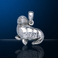 Sterling Silver Seal Pendant DP 1915