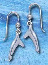 sterling silver shark tail earrings DE 2222