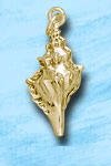 Sterling Silver Conch Charm DC 397 in gold