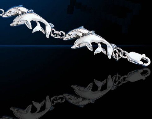 dolphin sterling silver anklet