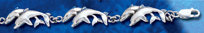 Sterling Silver Double Dolphin Bracelet DB 243
