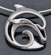 artistic sterling silver dolphin pendant