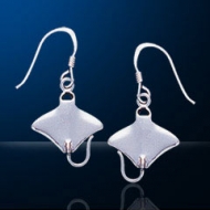 Sterling Silver Manta Ray Earrings