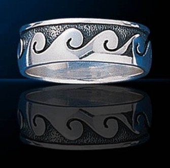 sterling silver ocean wave ring
