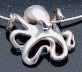 artistic sterling silver octopus pendant