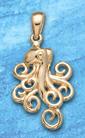 Octopus with Curly Arms Pendant DP 0617 in gold