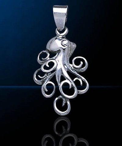 sterling silver octopus pendant