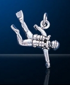 sterling silver scuba diving charm