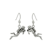 Sterling Silver Scuba Diver Earrings