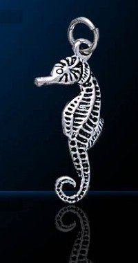 sterling silver seahorse charm