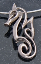 Artistic Contemporary Style Sterling Silver Seahorse Necklace