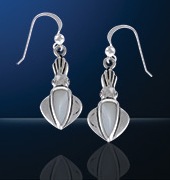 Sterling Silver Squid Earrings DE 3132