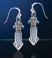 Sterling Silver Squid Earrings DE 4132