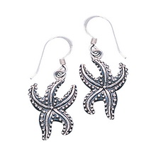 sterling silver starfish dangle earrings DE 5107