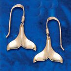 Sterling Silver Whale Tail Earrings DE 500 in gold