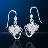 Sterling Silver Manta Ray Earrings DE 0250