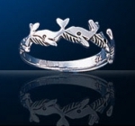 sterling silver whale ring DFR 110