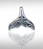 Sterling Silver Whale Tail Pendant DP 2723