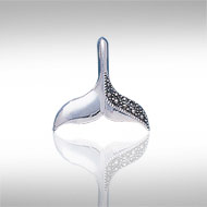 Whale Tail Sterling Silver Pendant with Marcasite DP 962