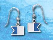 Sterling Silver Alpha Dive Flag Earrings