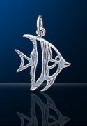 sterling silver angel fish charm