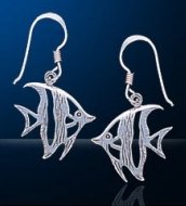 sterling silver angel fish earrings