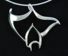 sterling silver manta ray necklace