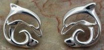Sterling Silver Artistic Dolphin Post Earrings