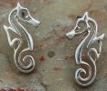 Sterling Silver Artistic Seahorse Post Earrings