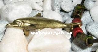 brass dolphin necklace sideview