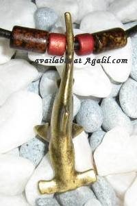 brass hammerhead shark necklace topview