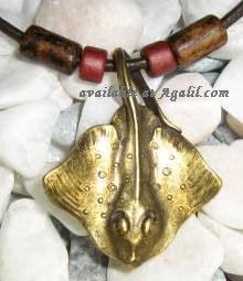 brass stingray necklace topview