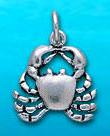 sterling silver crab charm