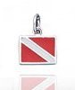 Sterling Silver Dive Flag Charm