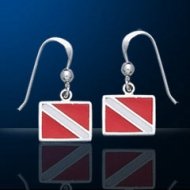 Sterling Silver Dive Flag Earrings