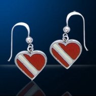 Sterling silver scuba diving earrings