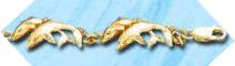 double dolphin bracelet DB 243 in gold