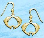 dolphin earrings DE 8208 in gold