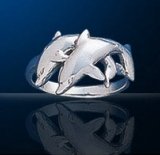 Sterling Silver Twin Dolphin Ring DDDR 520