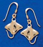 Manta Ray Earrings DE 396 in gold