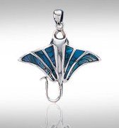 Premium Jewelry Alloy Manta Ray Pendant PA 7710 with Paua Shell