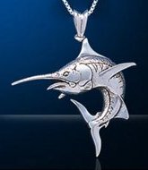 Sterling Silver Marlin Necklace DP 886