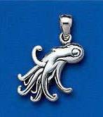 Sterling Silver Young Octopus Pendant DP 0216