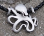 pewter artistic octopus necklace