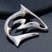 artistic sterling silver shark pendant