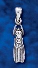 Sterling Silver Scuba Dive Fin Pendant SDP 550