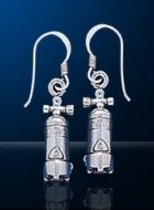 Sterling Silver Scuba Tank Earrings SDE 352